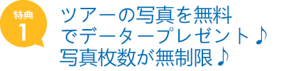 ツアーの写真を無料でデータープレゼント♪写真枚数が無制限♪