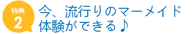 今、流行りのマーメイド体験ができる♪